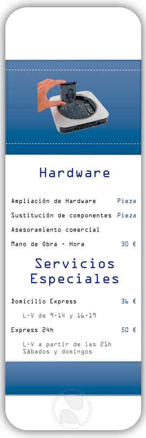 Tarifas - Servicio Tecnico - Hardware